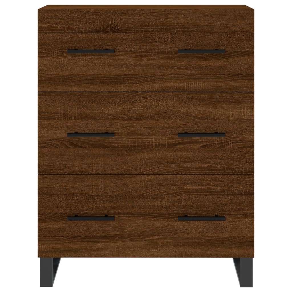 Credenza Rovere Marrone 69,5x34x180 cm in Legno Multistrato