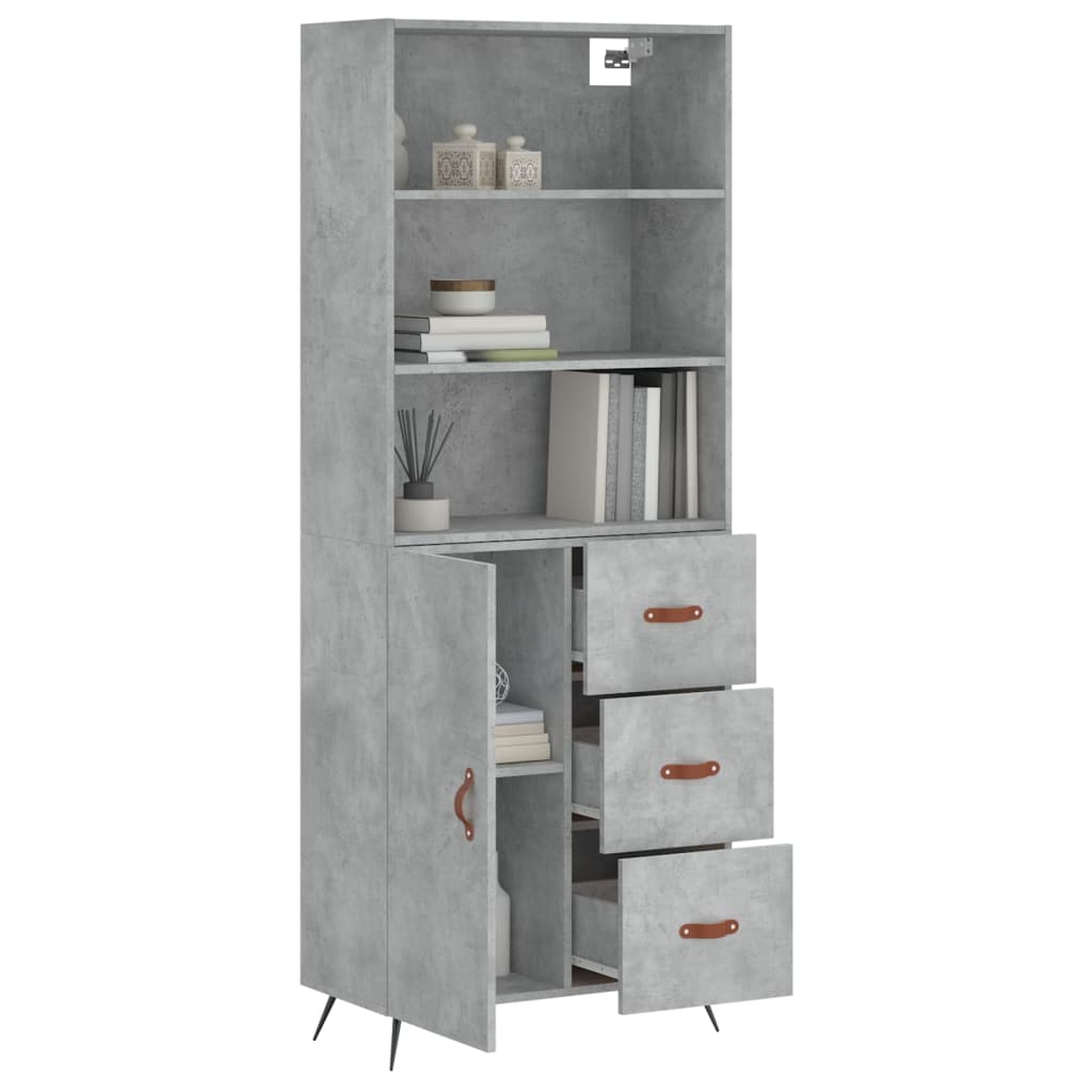 Credenza Grigio Cemento 69,5x34x180 cm in Legno Multistrato - homemem39