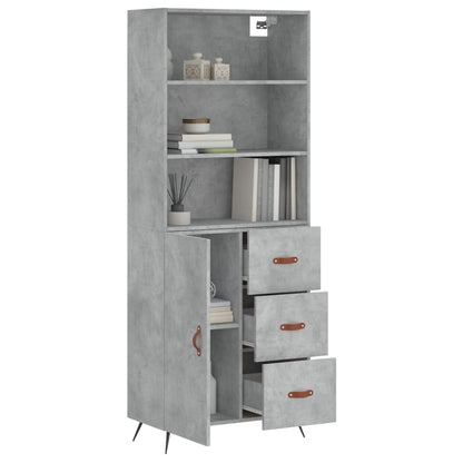 Credenza Grigio Cemento 69,5x34x180 cm in Legno Multistrato - homemem39