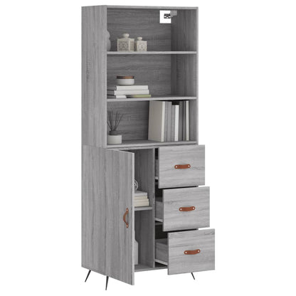 Credenza Grigio Sonoma 69,5x34x180 cm in Legno Multistrato - homemem39