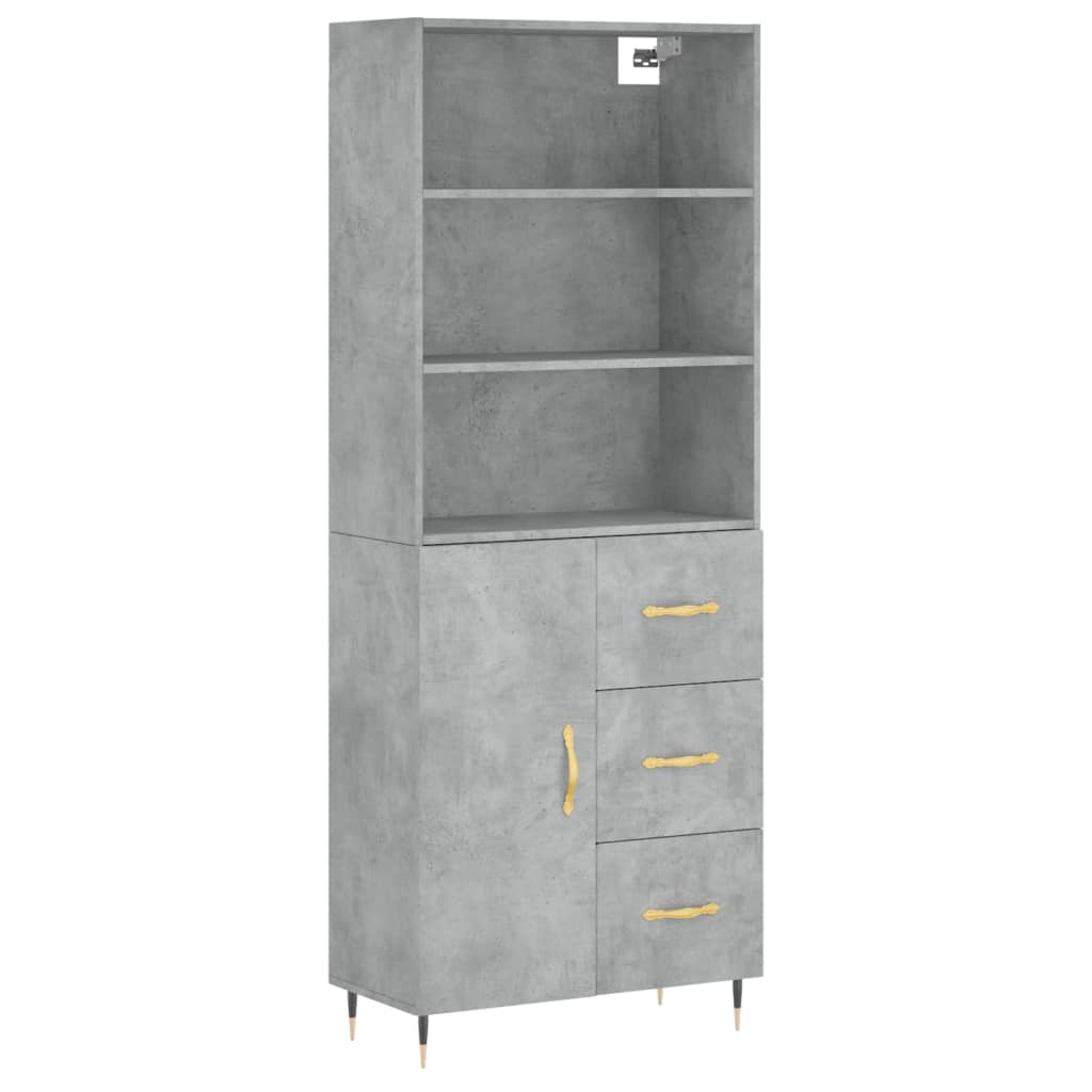 Credenza Grigio Cemento 69,5x34x180 cm in Legno Multistrato - homemem39