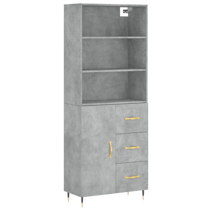 Credenza Grigio Cemento 69,5x34x180 cm in Legno Multistrato - homemem39
