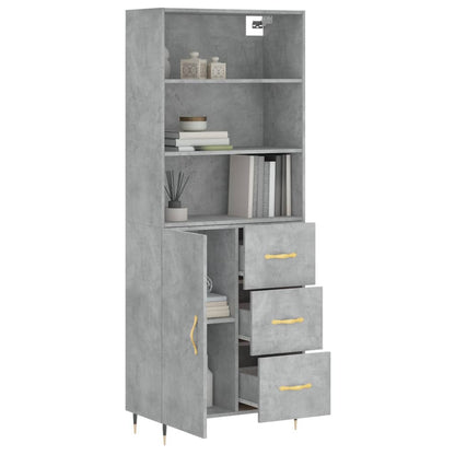 Credenza Grigio Cemento 69,5x34x180 cm in Legno Multistrato - homemem39
