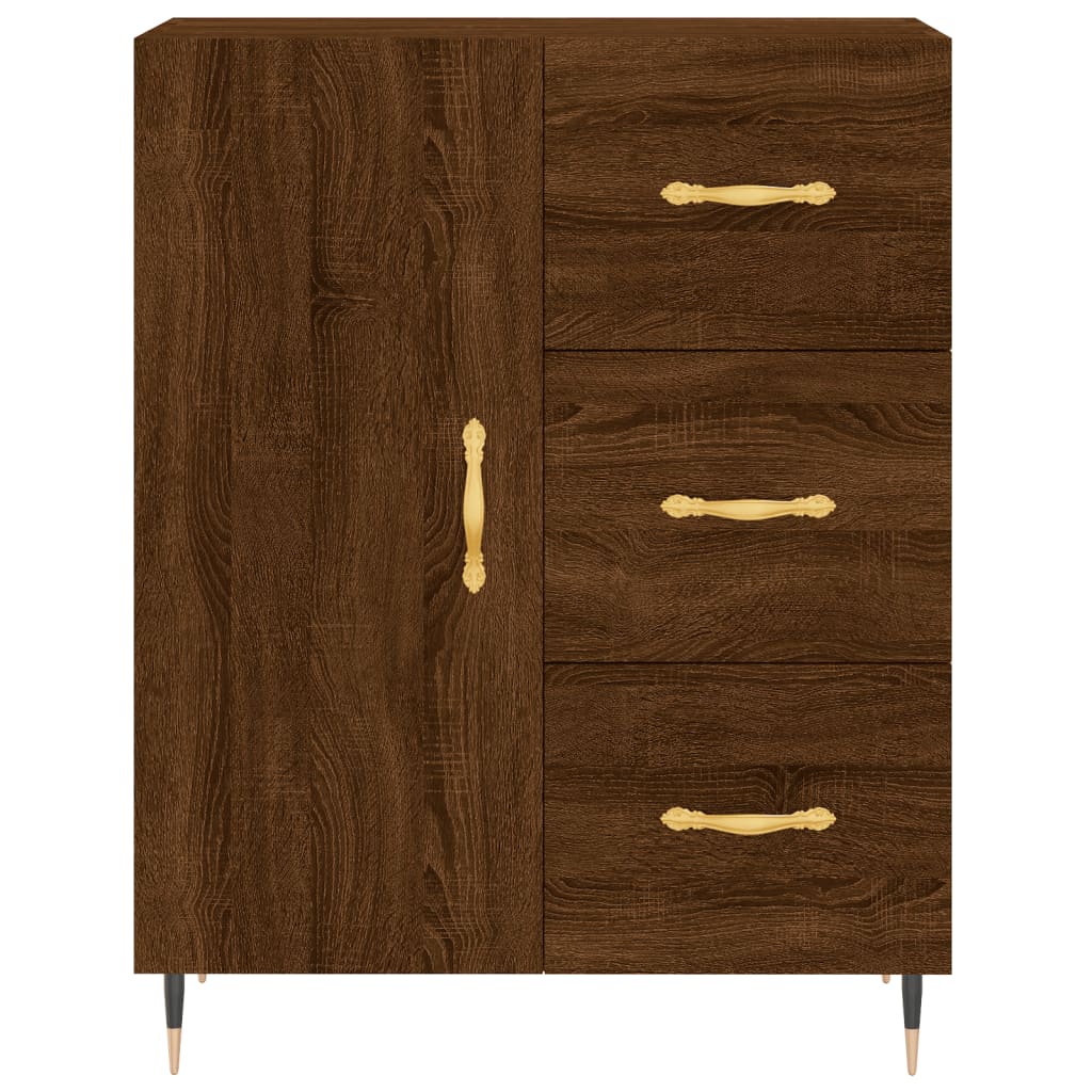 Credenza Rovere Marrone 69,5x34x180 cm in Legno Multistrato