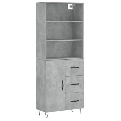 Credenza Grigio Cemento 69,5x34x180 cm in Legno Multistrato - homemem39
