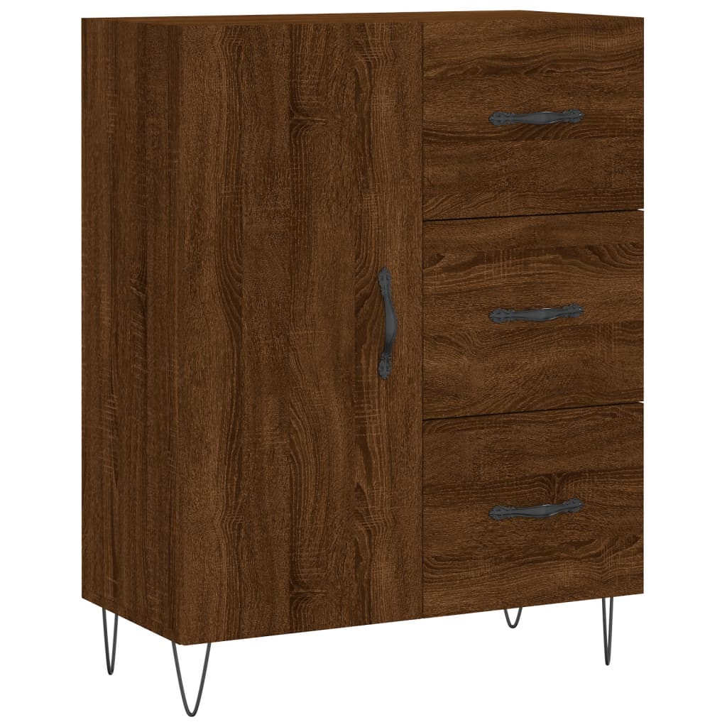 Credenza Rovere Marrone 69,5x34x180 cm in Legno Multistrato