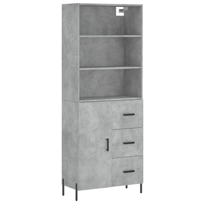 Credenza Grigio Cemento 69,5x34x180 cm in Legno Multistrato