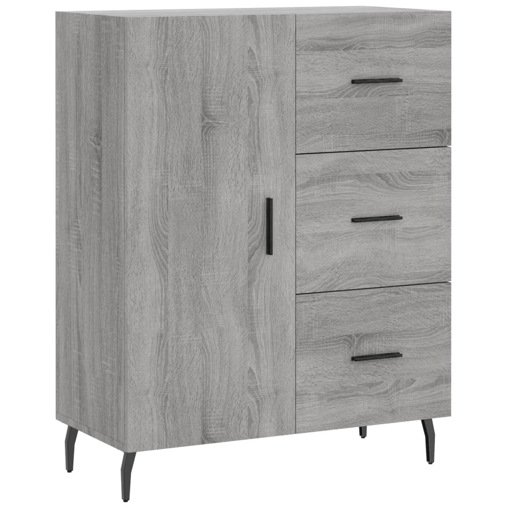 Credenza Grigio Sonoma 69,5x34x180 cm in Legno Multistrato