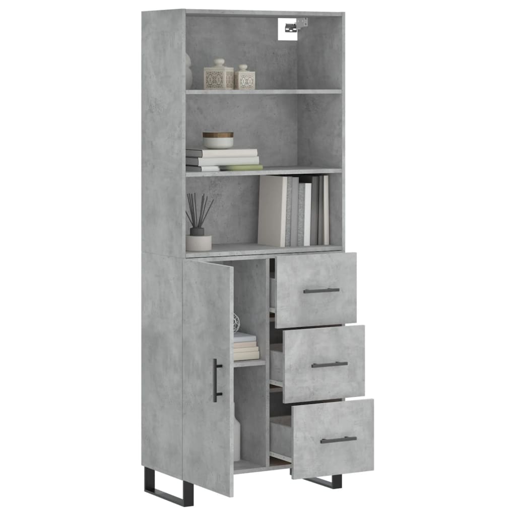 Credenza Grigio Cemento 69,5x34x180 cm in Legno Multistrato - homemem39