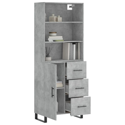 Credenza Grigio Cemento 69,5x34x180 cm in Legno Multistrato - homemem39