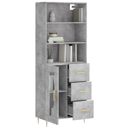 Credenza Grigio Cemento 69,5x34x180 cm in Legno Multistrato - homemem39