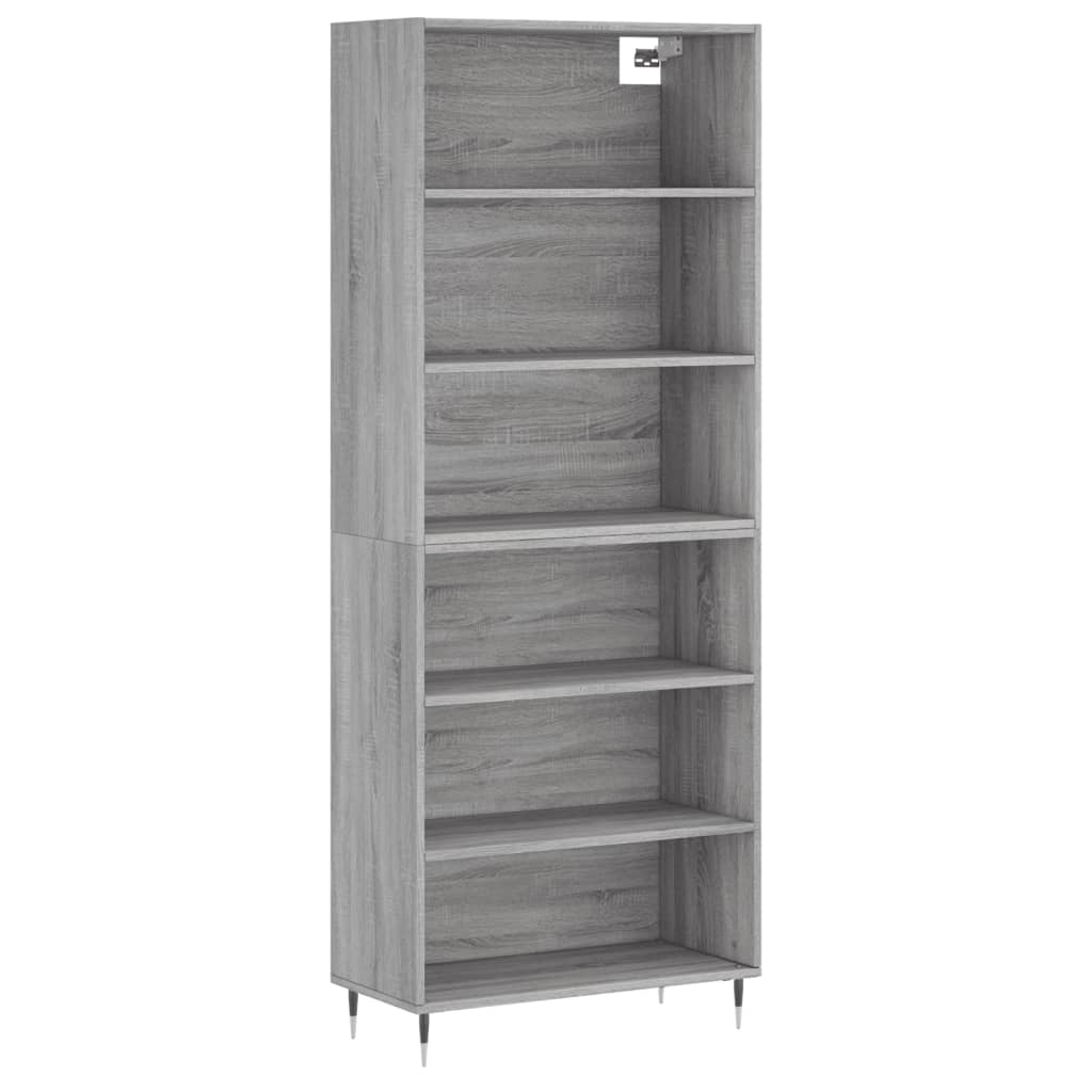 Credenza Grigio Sonoma 69,5x32,5x180 cm Legno Multistrato