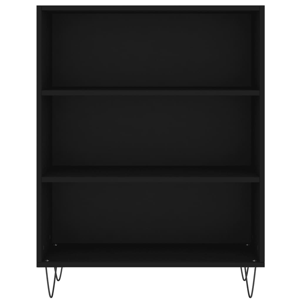 Credenza Nera 69,5x32,5x180 cm Legno Multistrato