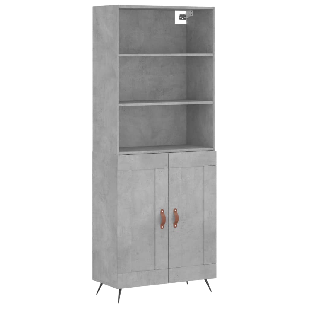 Credenza Grigio Cemento 69,5x34x180 cm in Legno Multistrato - homemem39