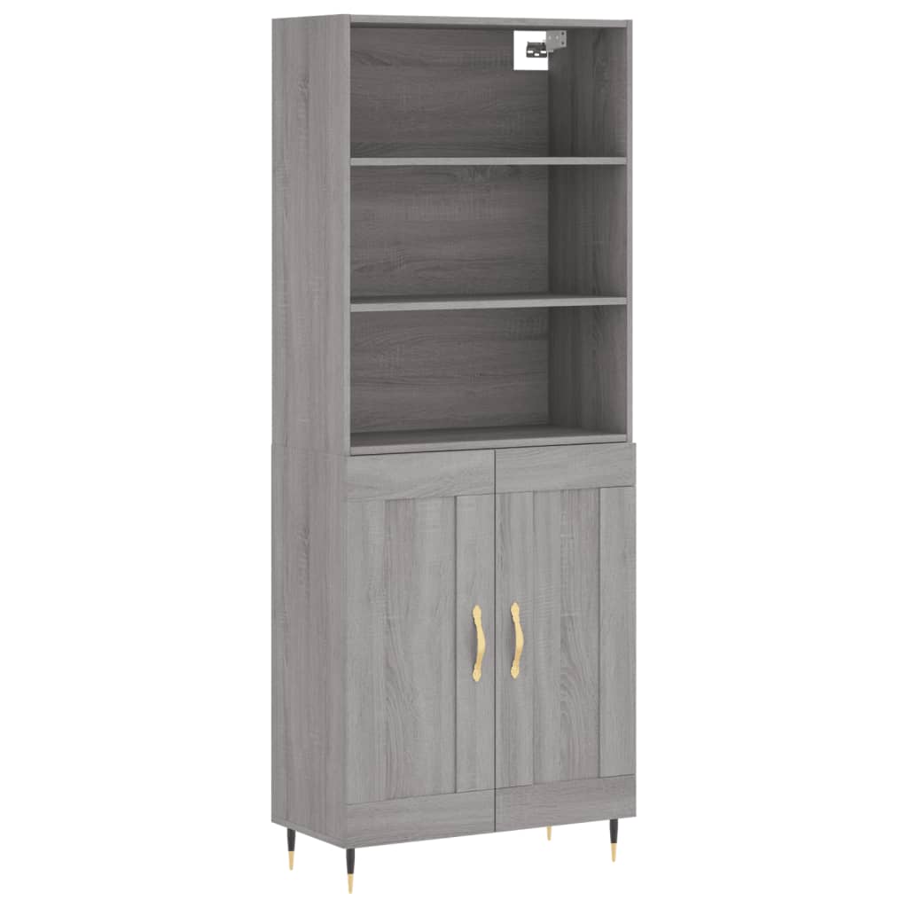 Credenza Grigio Sonoma 69,5x34x180 cm in Legno Multistrato - homemem39