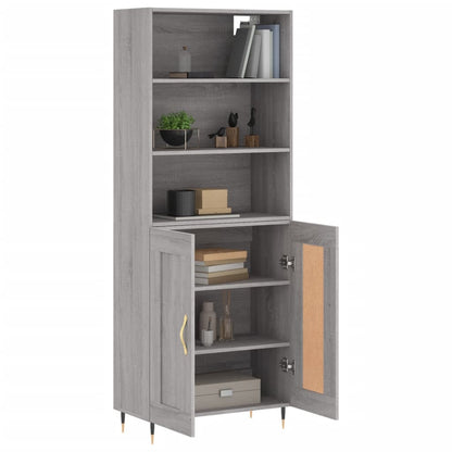 Credenza Grigio Sonoma 69,5x34x180 cm in Legno Multistrato - homemem39