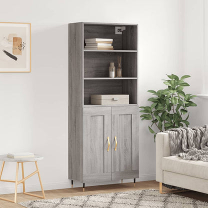 Credenza Grigio Sonoma 69,5x34x180 cm in Legno Multistrato - homemem39