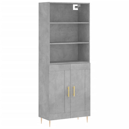 Credenza Grigio Cemento 69,5x34x180 cm in Legno Multistrato - homemem39