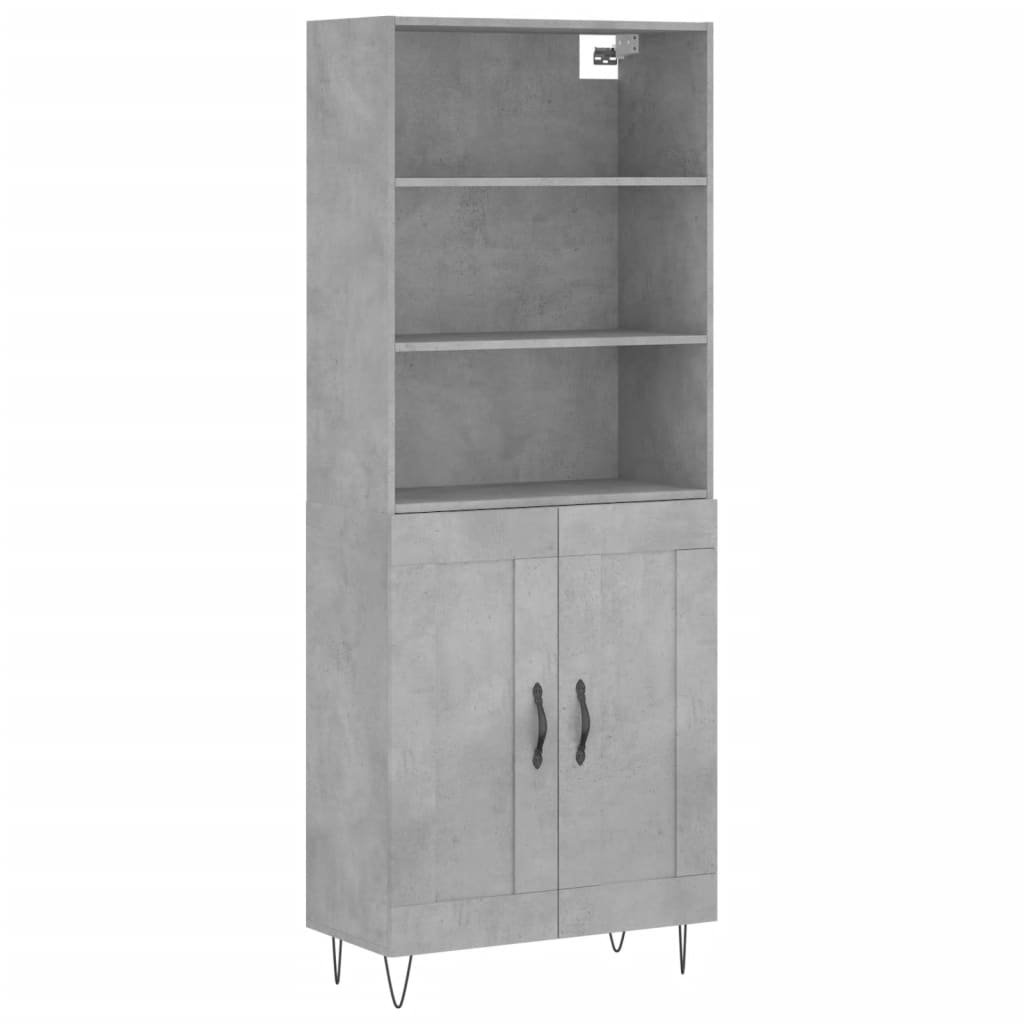 Credenza Grigio Cemento 69,5x34x180 cm in Legno Multistrato - homemem39