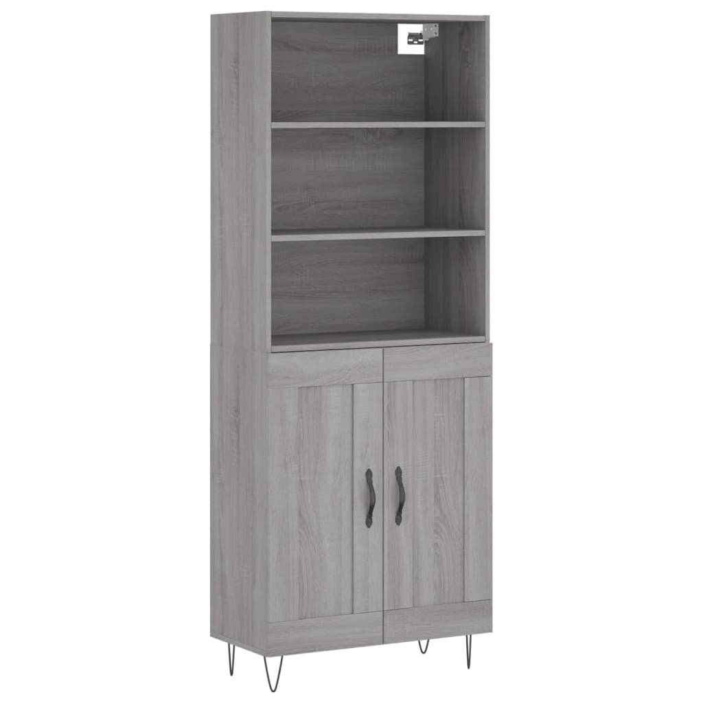Credenza Grigio Sonoma 69,5x34x180 cm in Legno Multistrato - homemem39