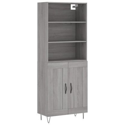 Credenza Grigio Sonoma 69,5x34x180 cm in Legno Multistrato - homemem39