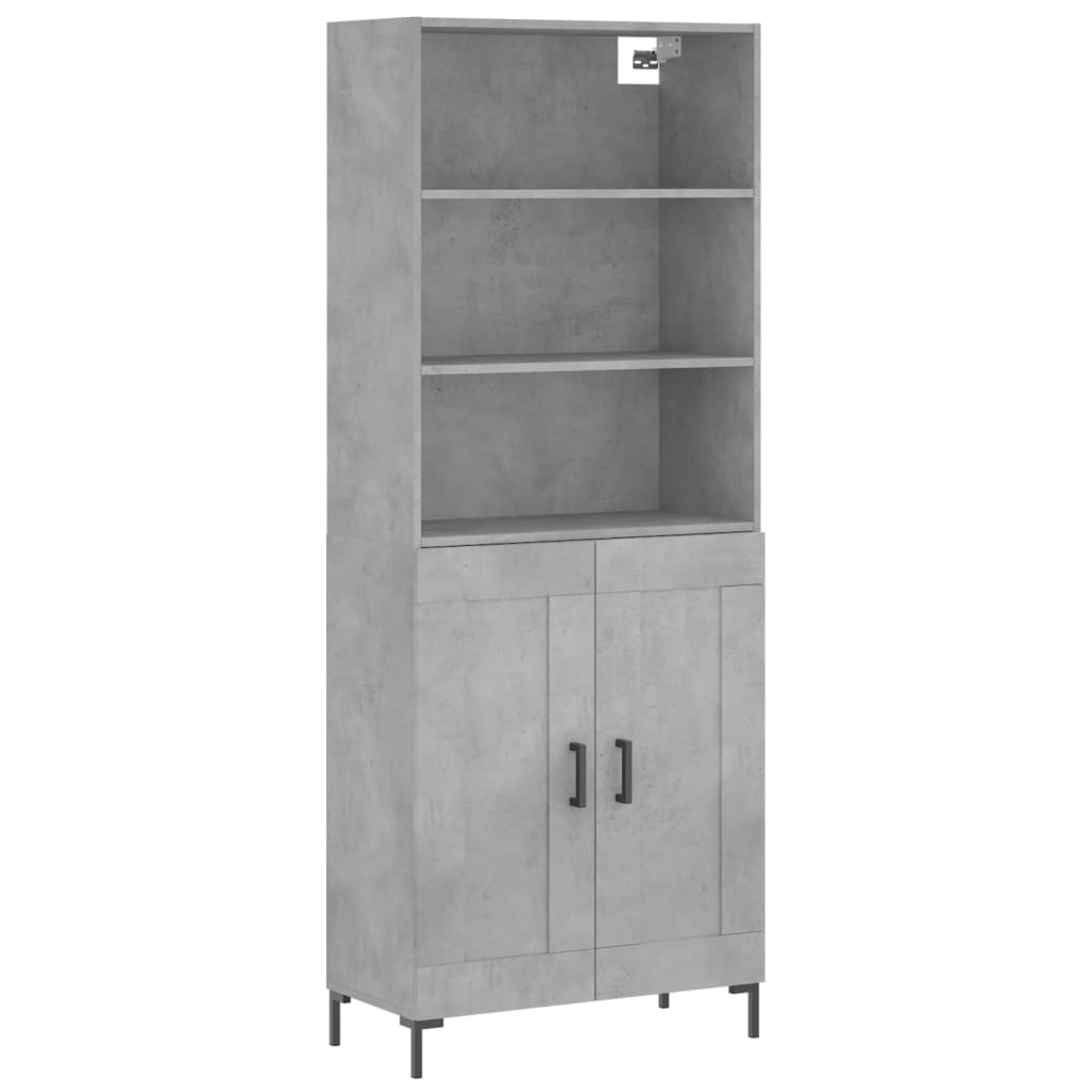 Credenza Grigio Cemento 69,5x34x180 cm in Legno Multistrato - homemem39