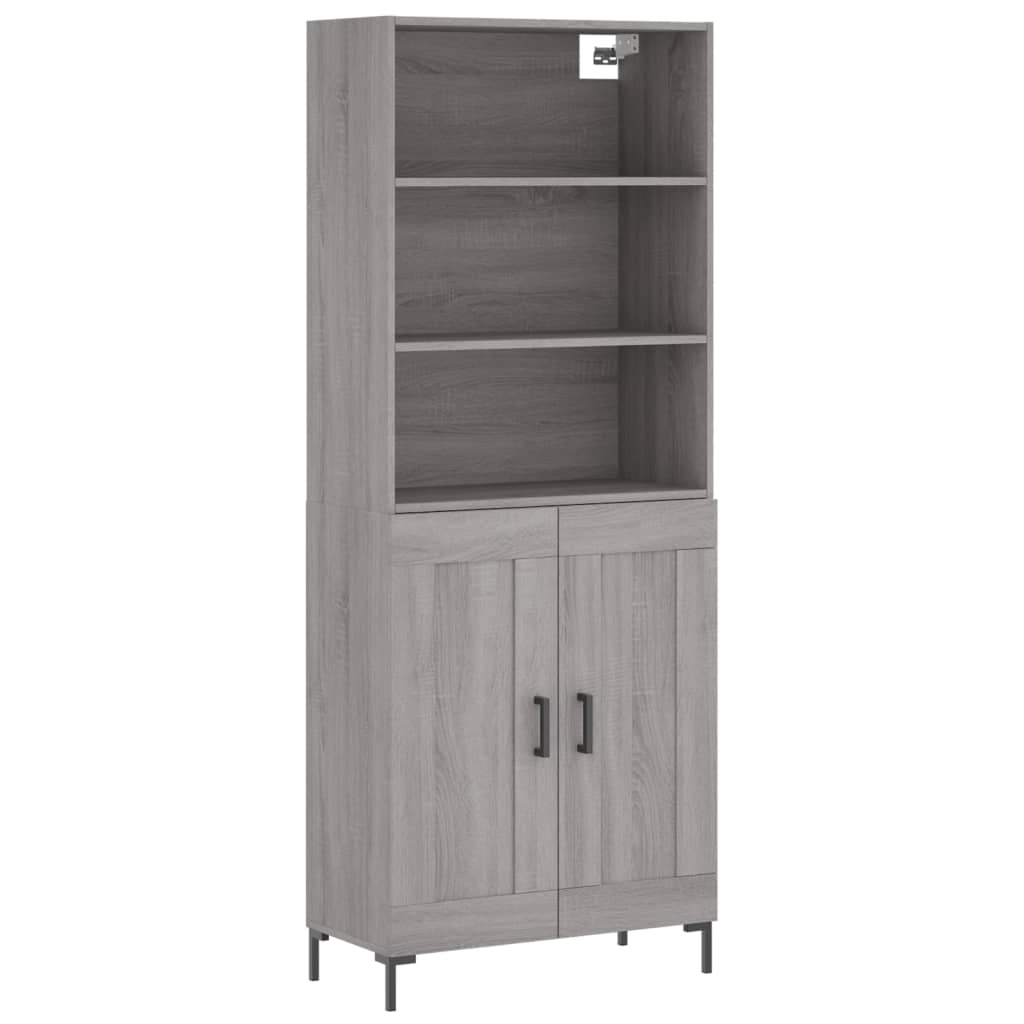 Credenza Grigio Sonoma 69,5x34x180 cm in Legno Multistrato - homemem39