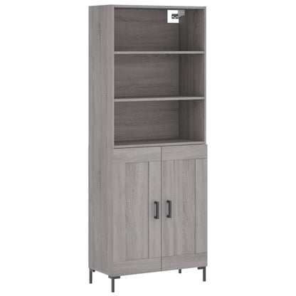 Credenza Grigio Sonoma 69,5x34x180 cm in Legno Multistrato - homemem39