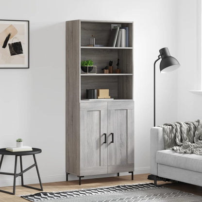 Credenza Grigio Sonoma 69,5x34x180 cm in Legno Multistrato - homemem39