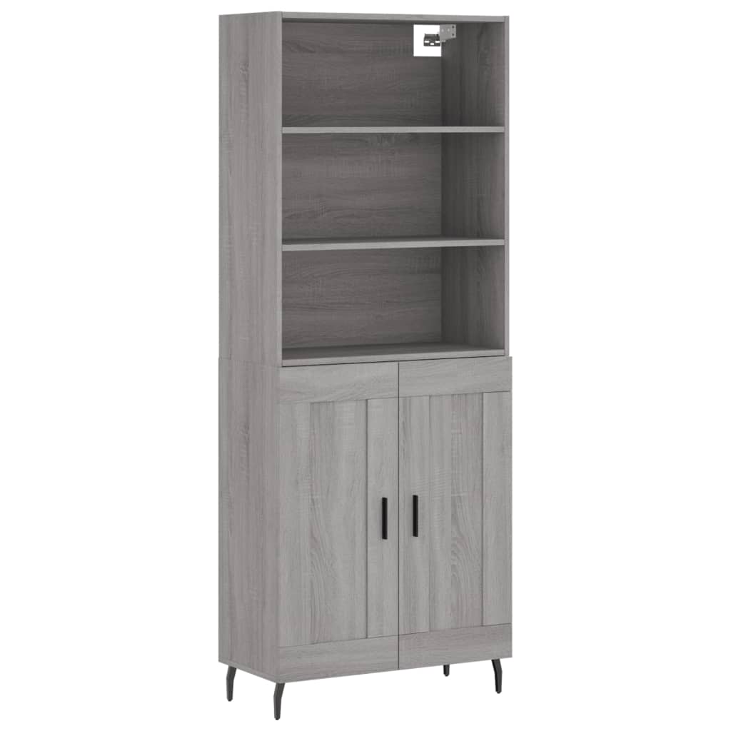 Credenza Grigio Sonoma 69,5x34x180 cm in Legno Multistrato - homemem39