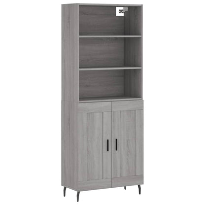 Credenza Grigio Sonoma 69,5x34x180 cm in Legno Multistrato - homemem39