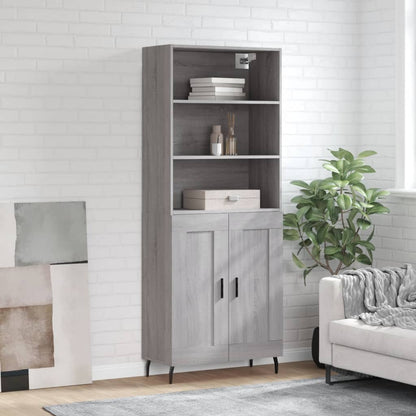 Credenza Grigio Sonoma 69,5x34x180 cm in Legno Multistrato - homemem39