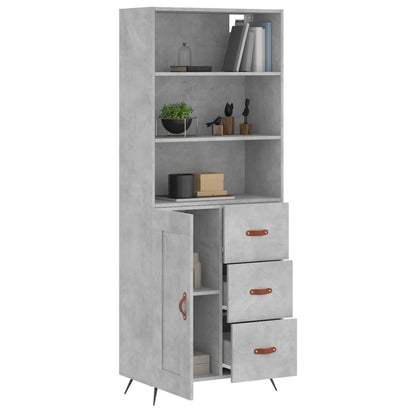Credenza Grigio Cemento 69,5x34x180 cm in Legno Multistrato - homemem39