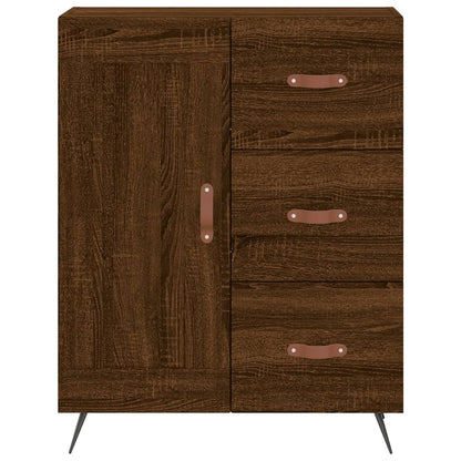 Credenza Rovere Marrone 69,5x34x180 cm in Legno Multistrato