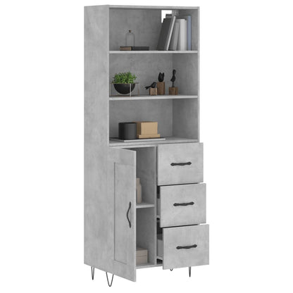 Credenza Grigio Cemento 69,5x34x180 cm in Legno Multistrato - homemem39