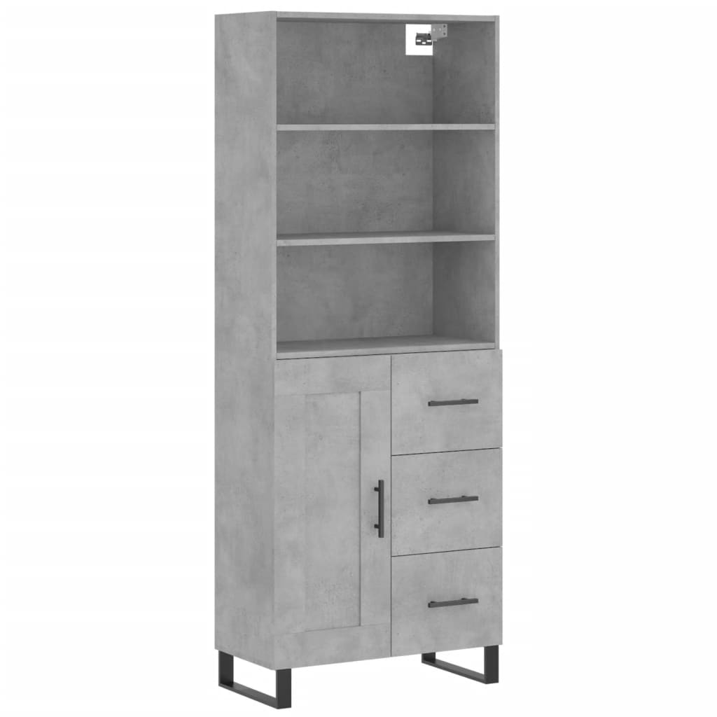 Credenza Grigio Cemento 69,5x34x180 cm in Legno Multistrato - homemem39