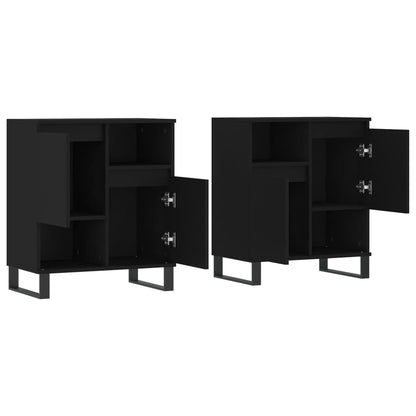 2 pcs Black Sideboards in Multilayer Wood