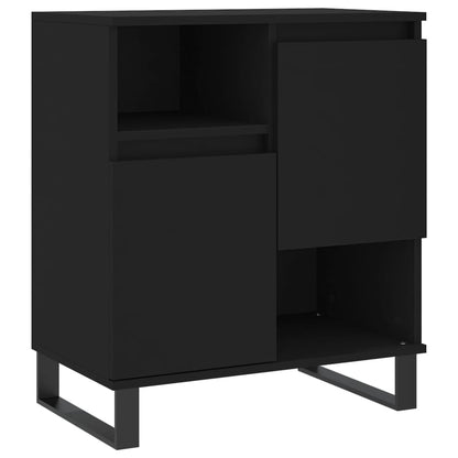 2 pcs Black Sideboards in Multilayer Wood