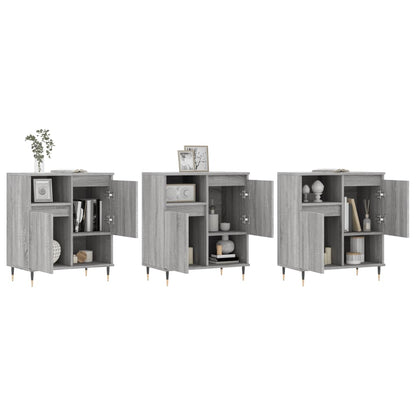 Credenze 3 pz Grigio Sonoma in Legno Multistrato - homemem39