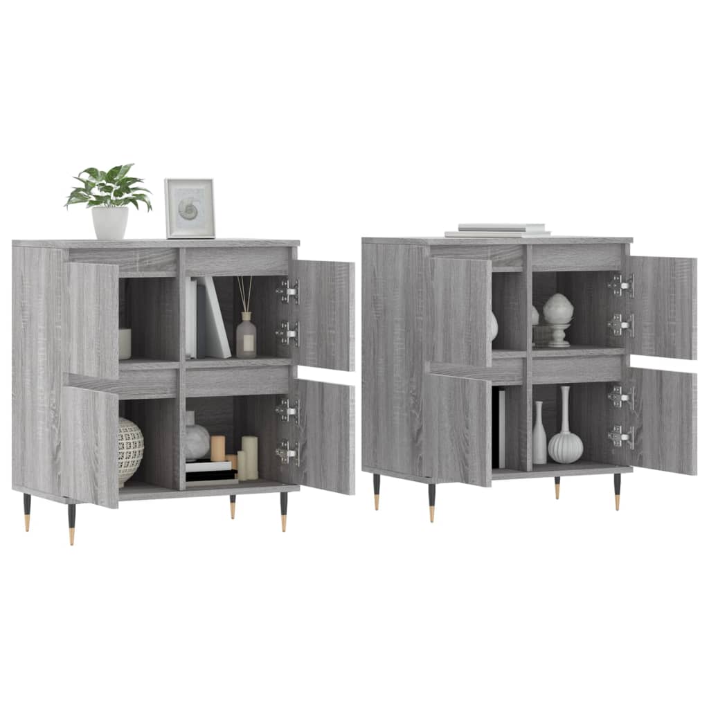 Credenze 2 pz Grigio Sonoma in Legno Multistrato - homemem39