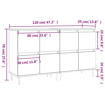 Credenze 2 pz Rovere Marrone in Legno Multistrato