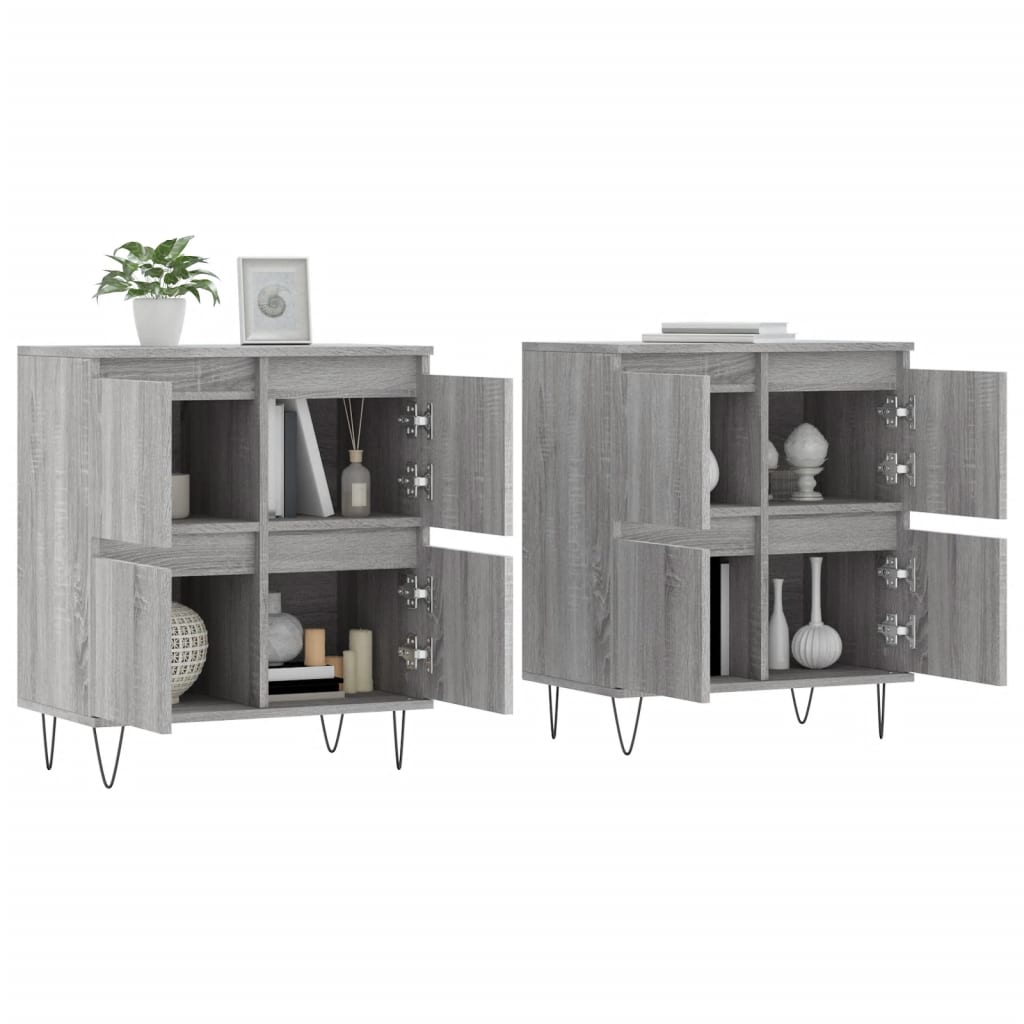 Credenze 2 pz Grigio Sonoma in Legno Multistrato - homemem39