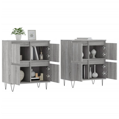 Credenze 2 pz Grigio Sonoma in Legno Multistrato - homemem39