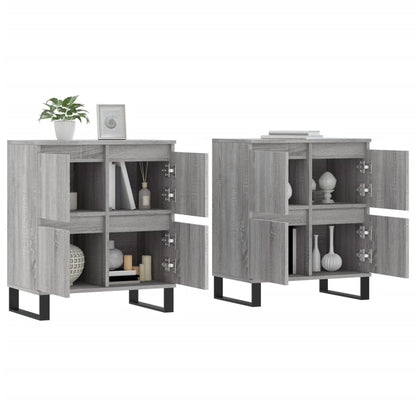 Credenze 2 pz Grigio Sonoma in Legno Multistrato - homemem39