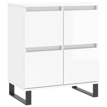 Credenze 3 pz Bianco Lucido in Legno Multistrato - homemem39