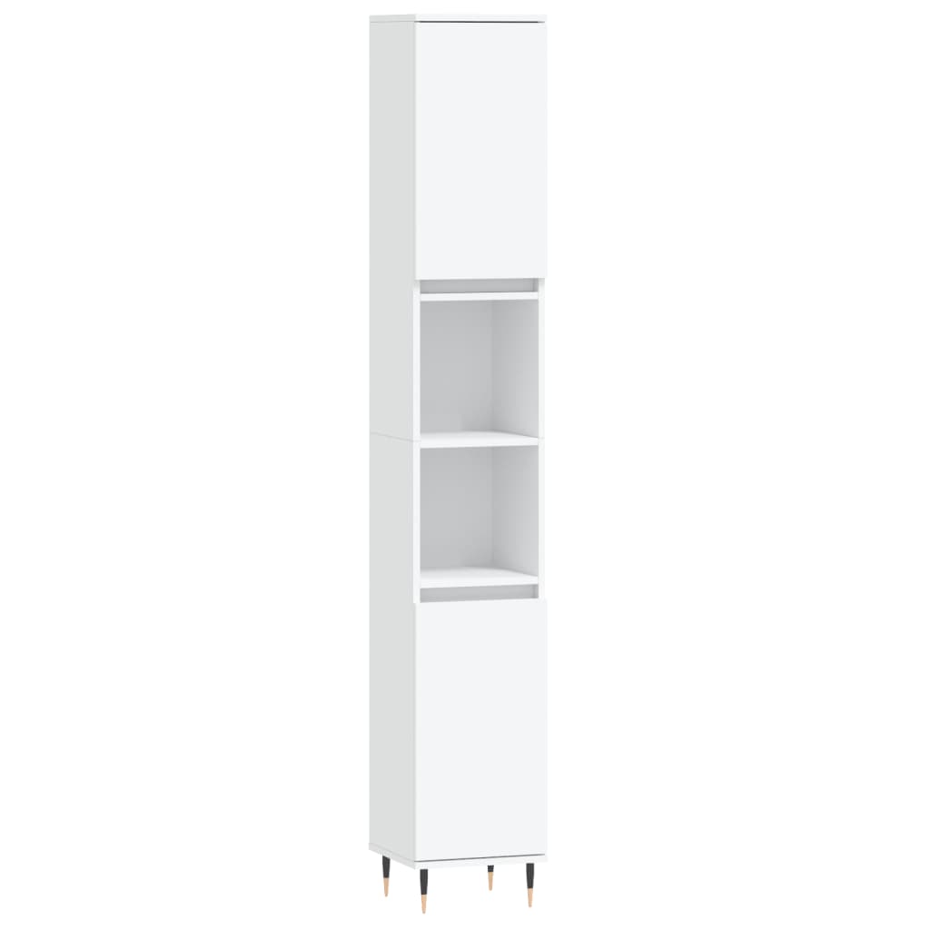 Set Mobili da Bagno 3 pz Bianco in Legno Multistrato | homemem39