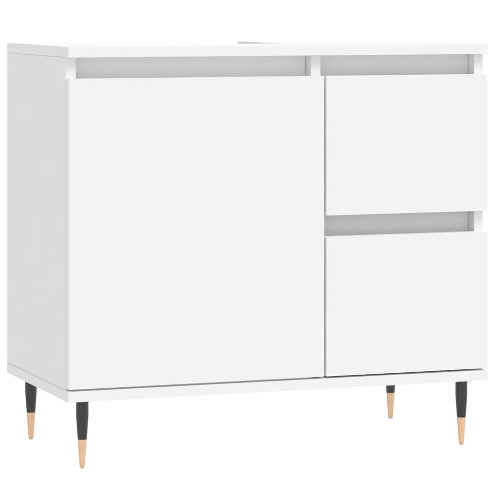 Set Mobili da Bagno 3 pz Bianco in Legno Multistrato | homemem39
