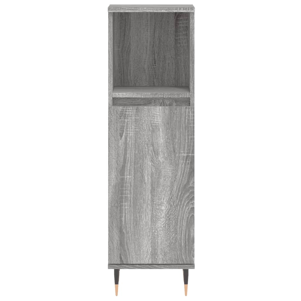 Set Mobili da Bagno 3 pz Grigio Sonoma in Legno Multistrato | homemem39