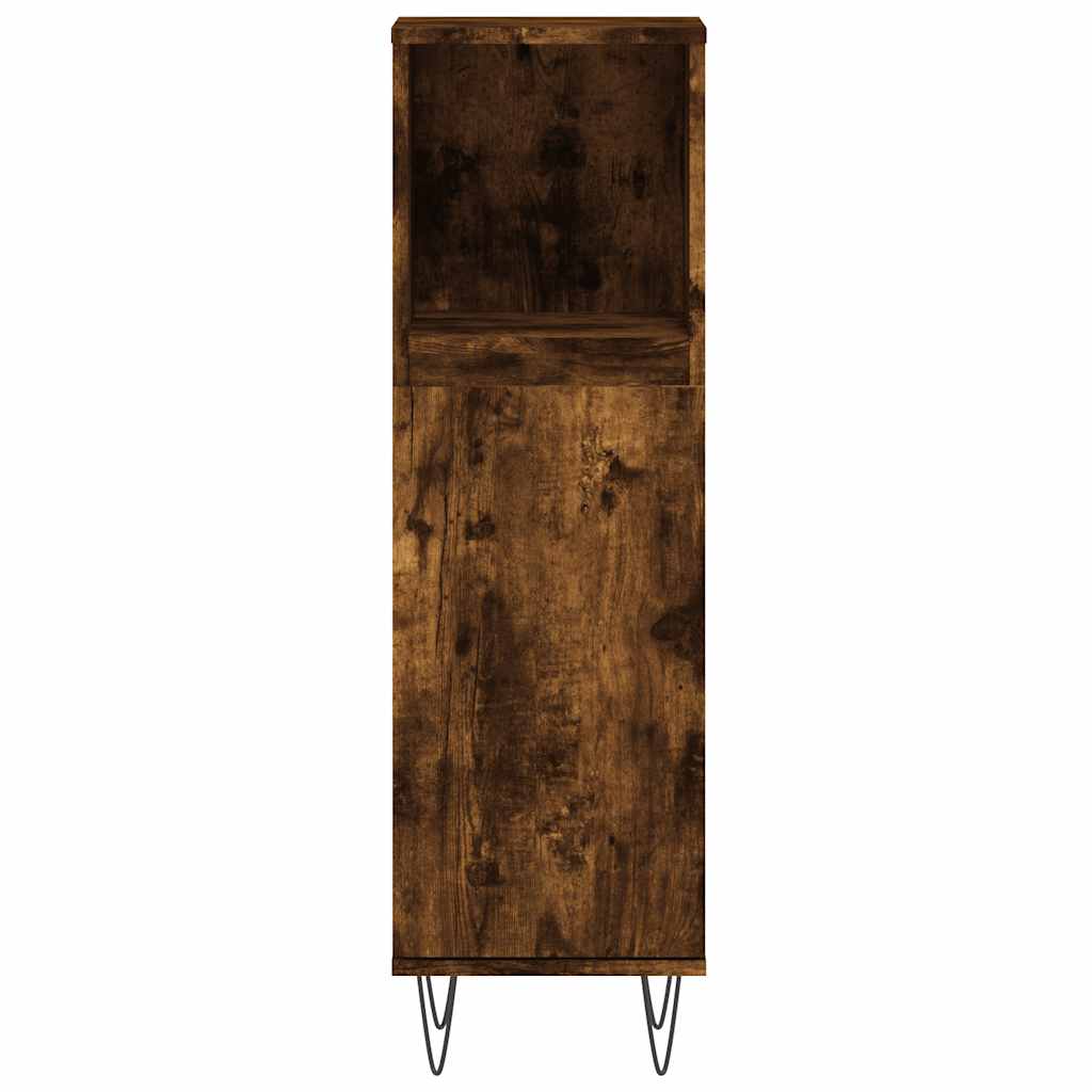 Set Mobili da Bagno 3 pz Rovere Fumo in Legno Multistrato | homemem39