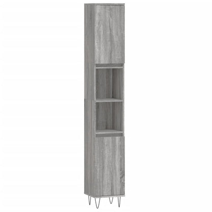 Set Mobili da Bagno 3 pz Grigio Sonoma in Legno Multistrato